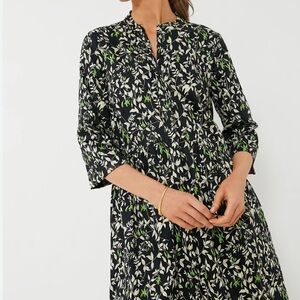 Tuckernuck Verdant Iris Size Small Floral Black and Green Midi Button Dress